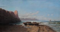 tableau Les falaises Godchaux Emile marine,paysage,paysage marin  huile toile 1re moiti 20e sicle