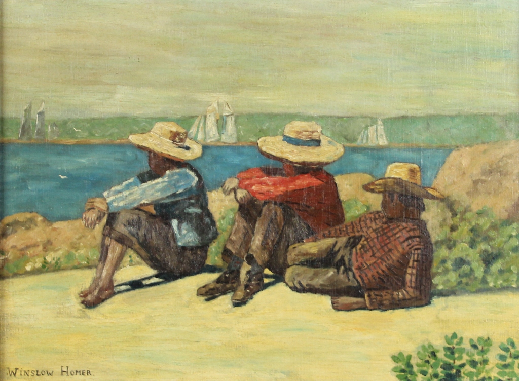 tableau Copie de Homer Winslow Homer Winslow marine,paysage,personnage  huile panneau 