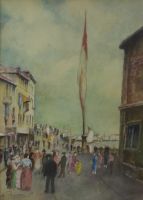 tableau Venise Busser E   aquarelle papier 1ère moitié 20e siècle