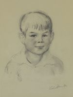 tableau Le petit garon Zack Lon (Lev) portrait  crayon papier 1re moiti 20e sicle