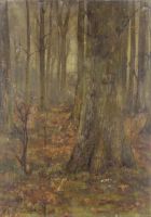 tableau Journée d'automne  Boven A A sous-bois  huile toile 19e siècle