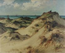 tableau Les dunes Devos  Emiel marine,personnage  huile toile 