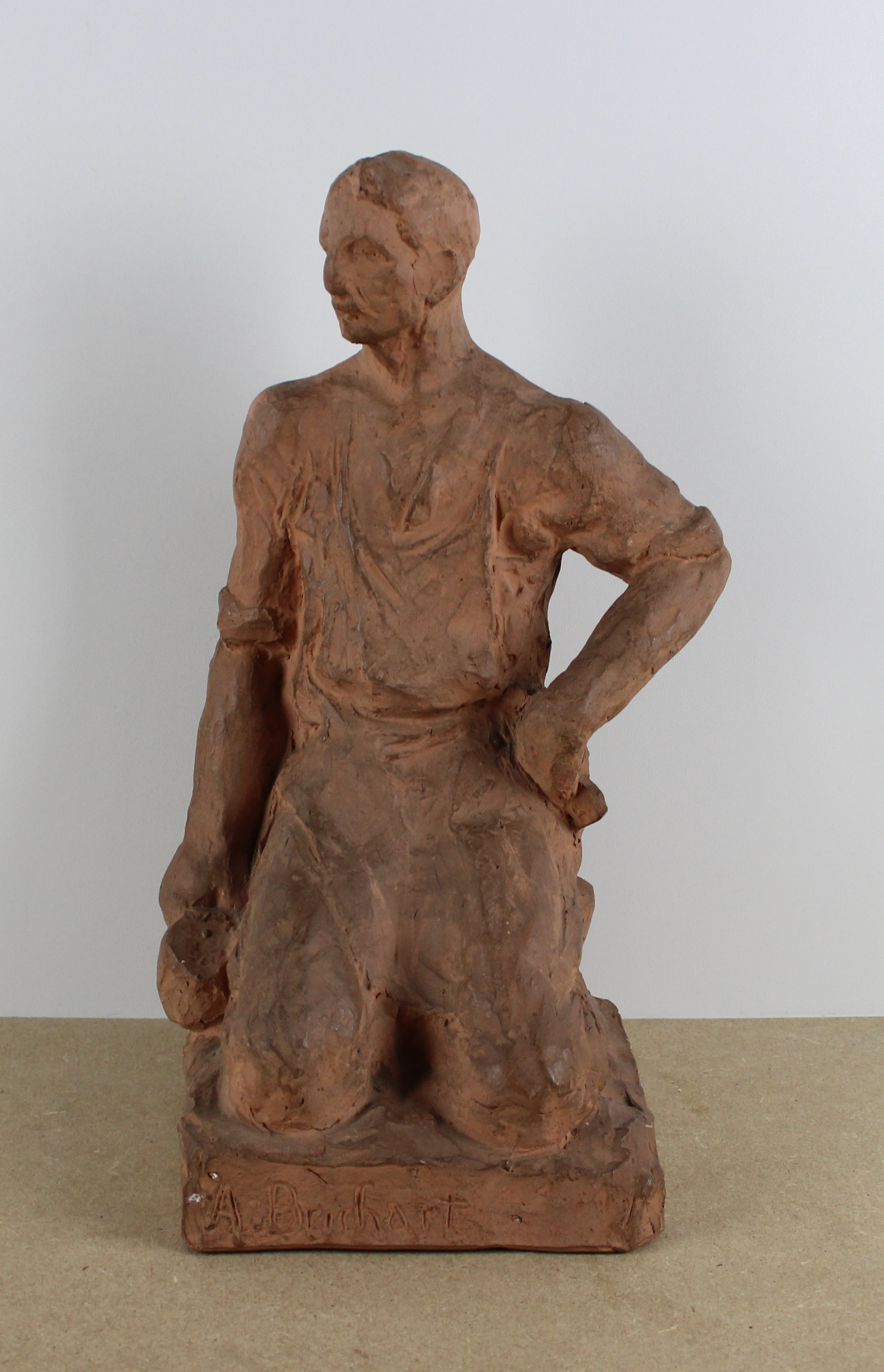 tableau Le sculpteur BRICHART  Albert personnage,scne rurale  terre cuite  1re moiti 20e sicle