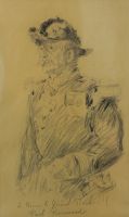 tableau Gnral Pioch Renouard Charles Paul militaire,personnage,portrait  crayon papier 1re moiti 20e sicle