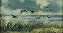 tableau L'envol des oiseaux Gorus Stephan animaux,marine  huile panneau 2ime moiti 20e sicle