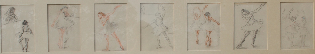 tableau Cours de danse    personnage,sport  crayon papier 