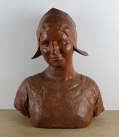 sculpture La souriante zélandaise  Dubar Louis portrait  terre cuite  1ère moitié 20e siècle
