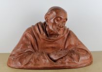sculpture Le moine  HAUCHECORNE Gaston personnage,religieux  terre cuite  1re moiti 20e sicle