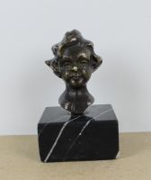 sculpture La jeune fille   portrait  bronze  1ère moitié 20e siècle