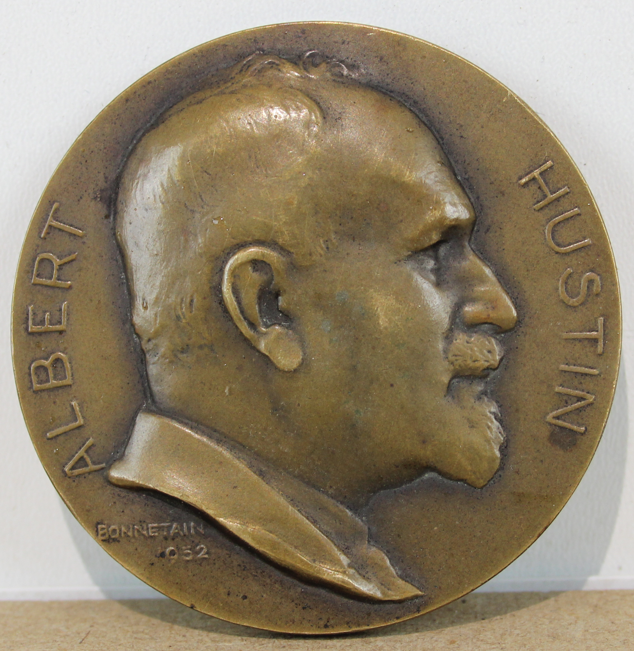 sculpture Albert Hustin Bonnetain Armand portrait  bronze  1ère moitié 20e siècle