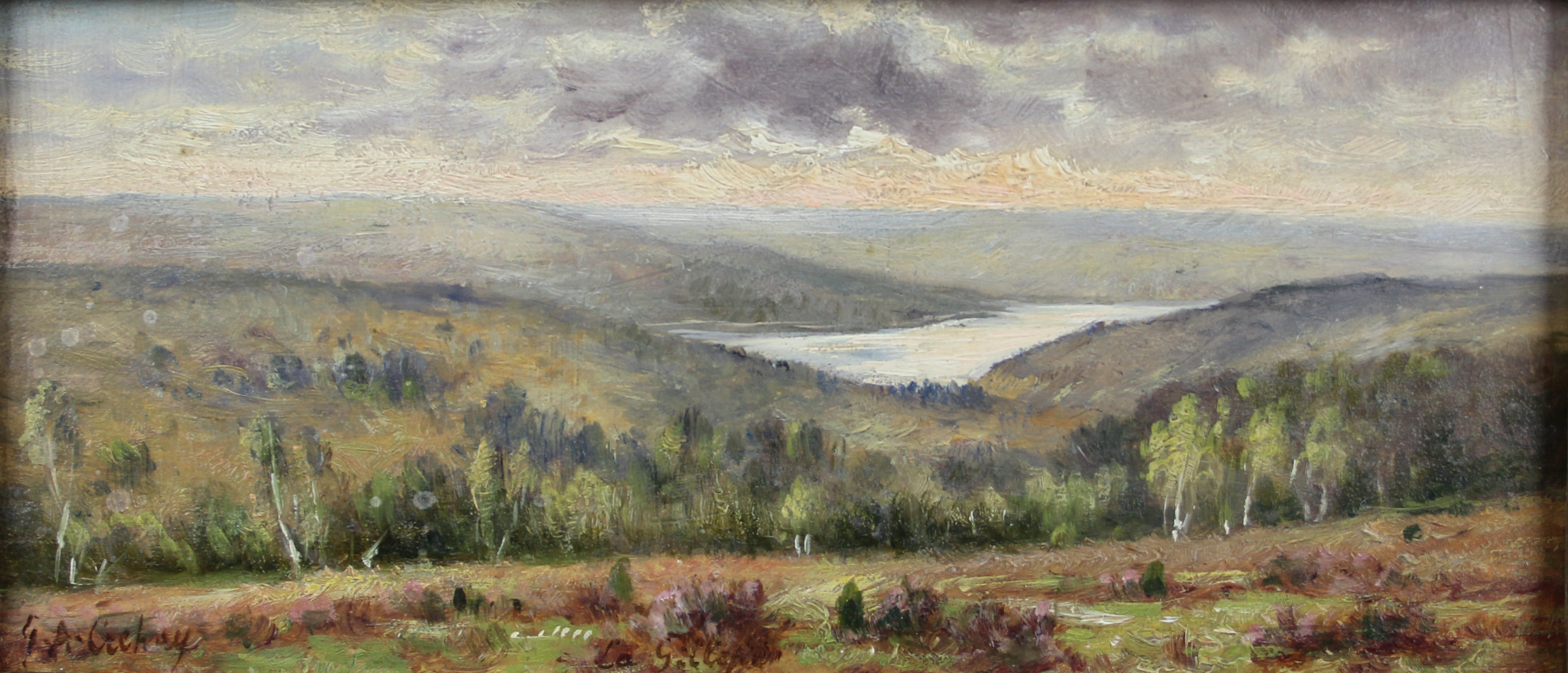 tableau Paysage d’Ardenne  Crehay  Gérard-Antoine paysage  huile panneau 1ère moitié 20e siècle