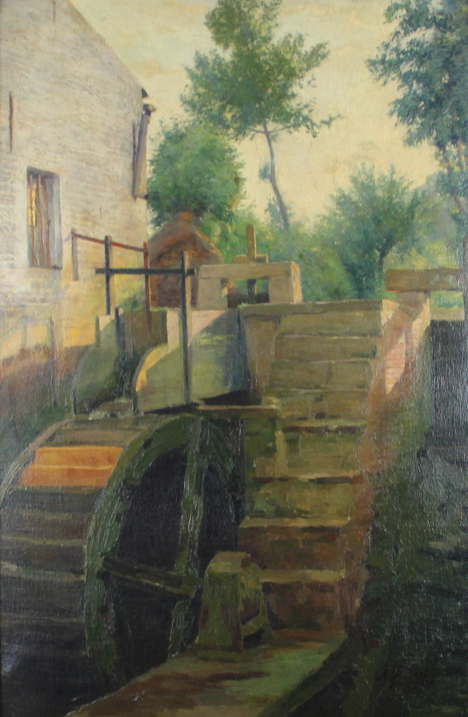 tableau Le moulin (meysse) Giet Alfred paysage,moulin  huile toile 1ère moitié 20e siècle