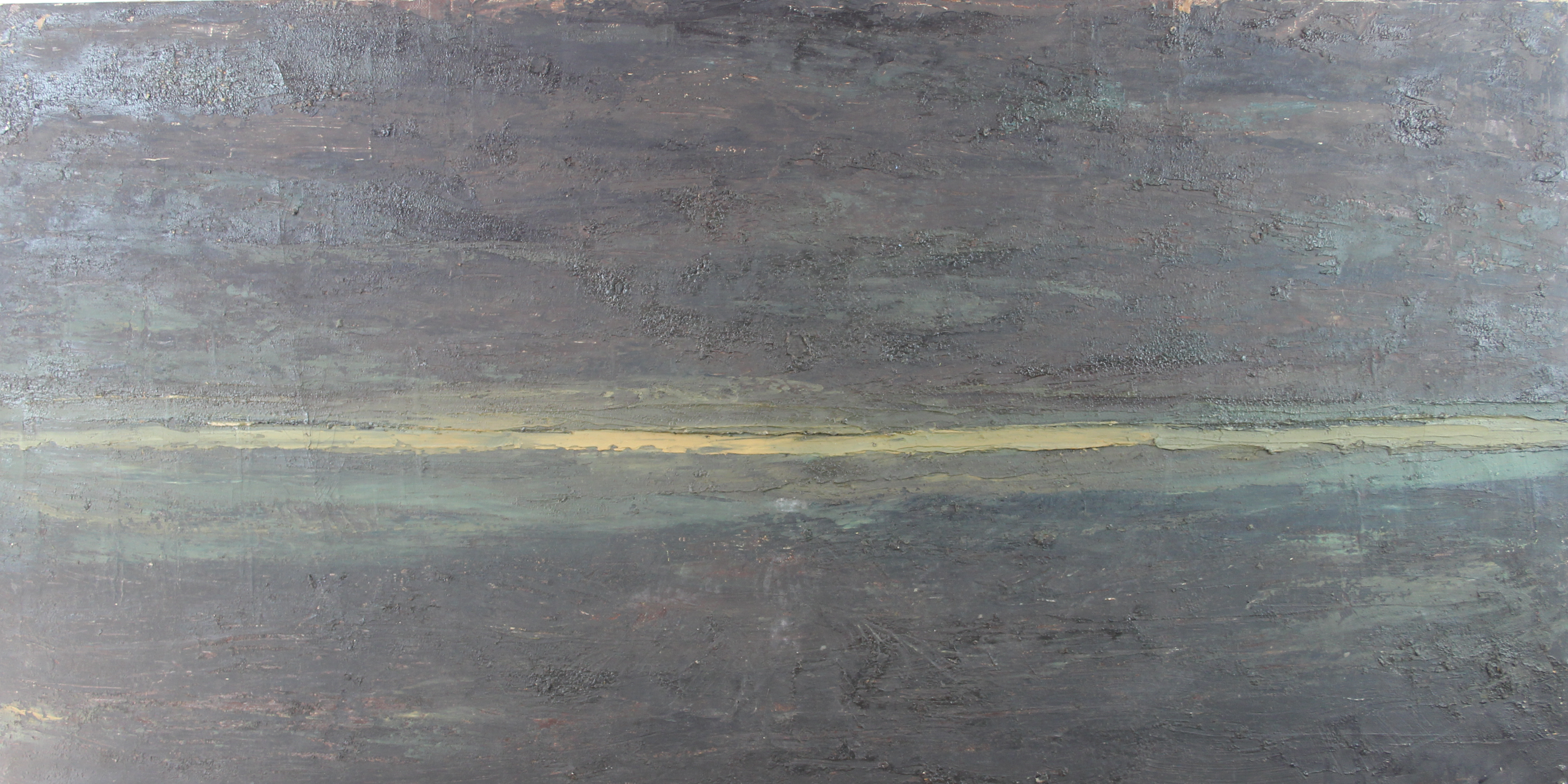 tableau La mer par temps gris Javaux Ginette abstrait,marine,mode,moderne impressionnisme huile toile 2ime moiti 20e sicle