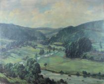 tableau Coo (Vue vers Trois-Ponts) Maillien Georges paysage  huile toile 2ième moitié 20e siècle