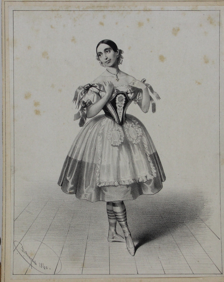 tableau La danseuse BAUGNIET Charles personnage,sport  litho papier 19e sicle