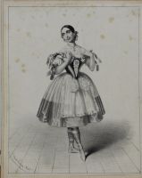 tableau La danseuse BAUGNIET Charles personnage,sport  litho papier 19e siècle