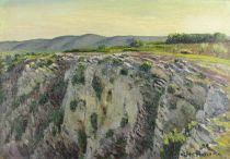 tableau La falaise provenal  ROURE  Auguste Louis  paysage  huile toile 1re moiti 20e sicle