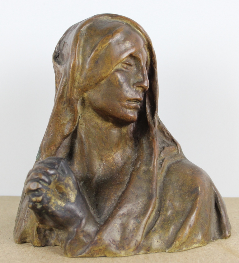 sculpture Prieuse Meunier Constantin personnage,religieux  bronze  19e sicle