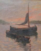 tableau Effet de lumière sur la mer DORÉ Jacques marine,paysage,paysage marin,personnage  huile toile 1ère moitié 20e siècle