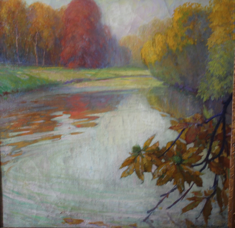 tableau Paysage à l'étang De Beucker Pascal paysage  huile toile 1ère moitié 20e siècle