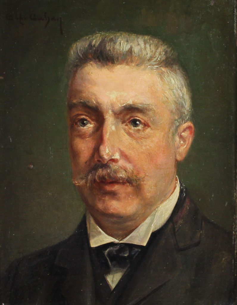 tableau Le notable Cahen Alfred portrait  huile panneau 1ère moitié 20e siècle