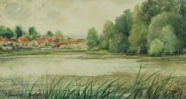 tableau tang de Boisfort Stassinet Jo  (Joseph) paysage  aquarelle papier 1re moiti 20e sicle