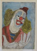 tableau Circus clown Meerts Ronnie caricature,humoristique  mixte papier 2ime moiti 20e sicle