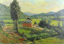 tableau La maison de campagne Decrouez MAX paysage,paysage de montagne  huile toile 1ère moitié 20e siècle