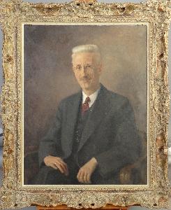 tableau Portrait de notable Buisseret Louis   huile toile 