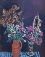tableau Le bouquet Howet Marie fleurs,nature morte  huile toile 2ième moitié 20e siècle