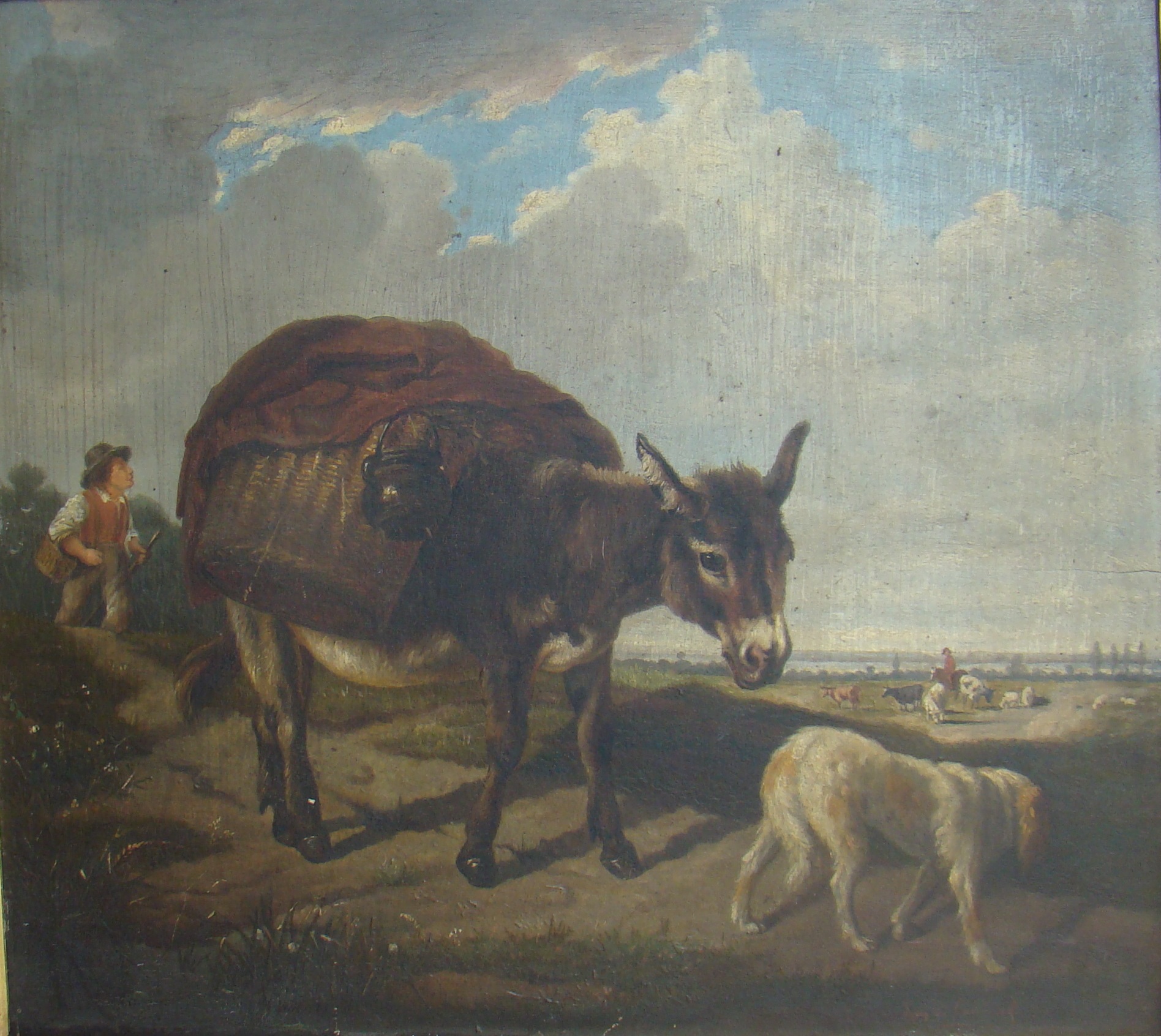 tableau Animaux au champs De Cauwer Lopold animaux,paysage,scne rurale romantisme huile panneau 19e sicle