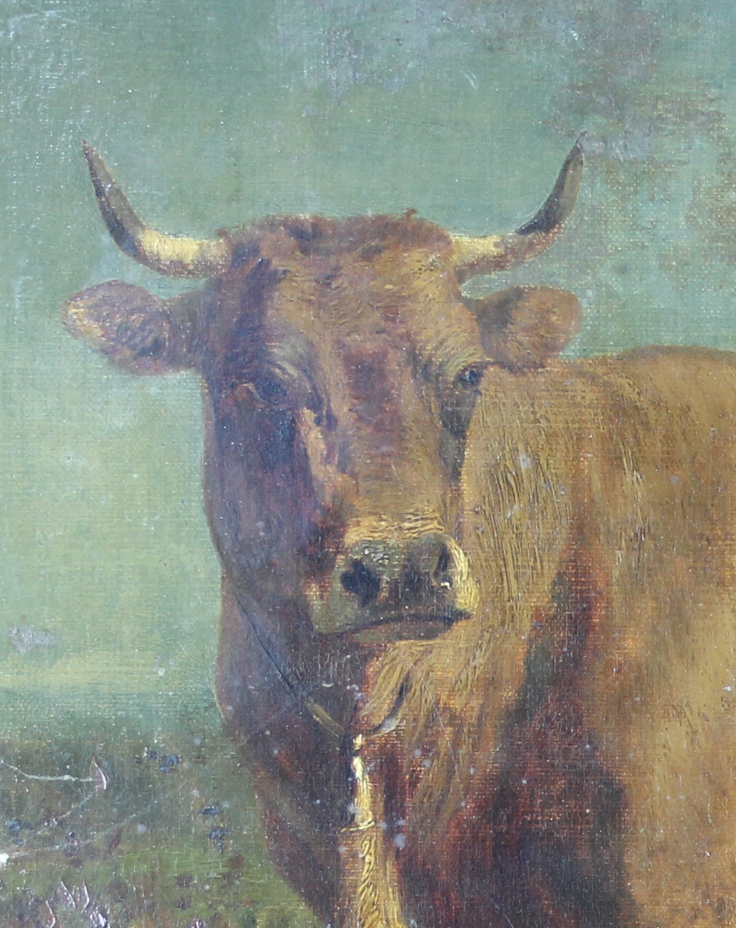 tableau La vache en pture Troyon Constant animaux,paysage  huile toile 19e sicle
