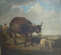 tableau Animaux au champs De Cauwer Léopold animaux,paysage,scène rurale romantisme huile panneau 19e siècle