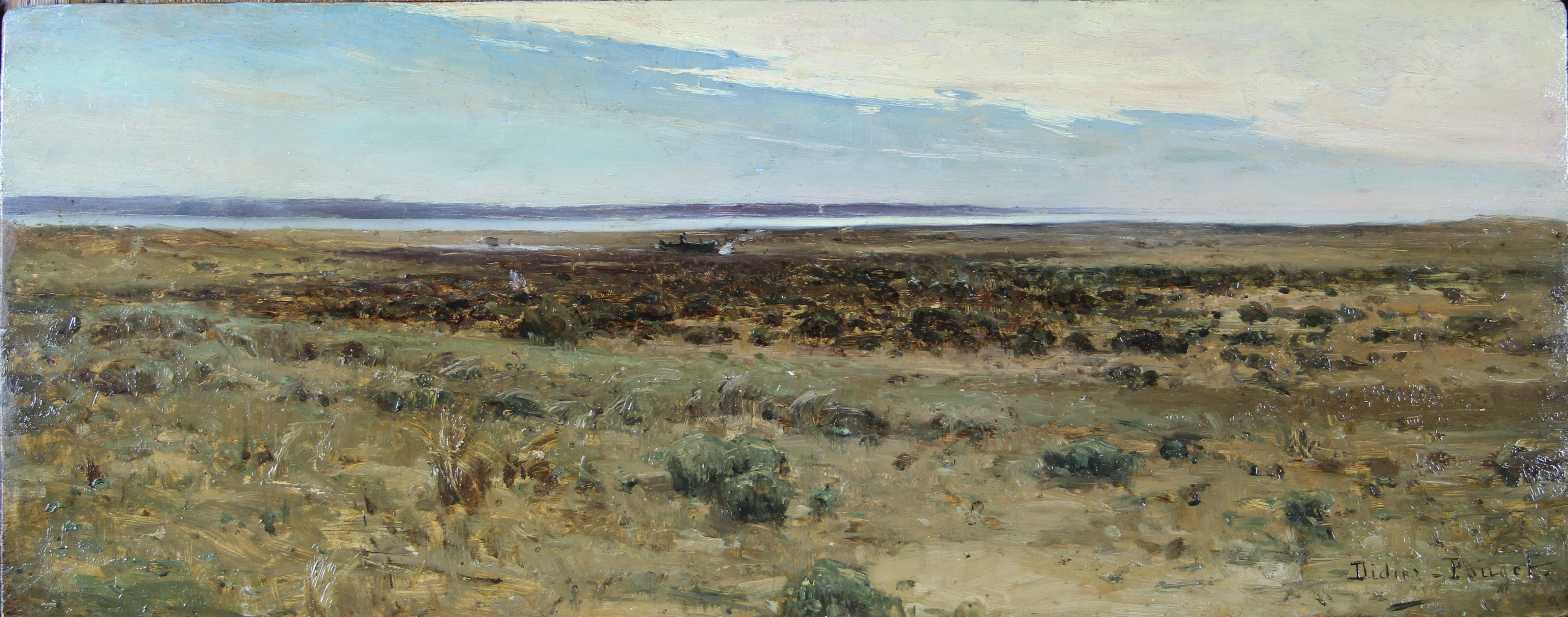 tableau L'estrant Didier-Pouget William marine,paysage impressionnisme huile panneau 1re moiti 20e sicle