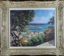 tableau La mer méditerranéenne    paysage,paysage marin  huile toile 2ième moitié 20e siècle