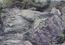 tableau La Cascade Steiner Lonhard paysage,paysage de montagne  aquarelle papier 
