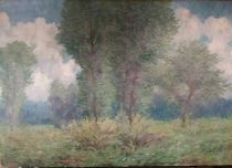 tableau La clairière De Goy Albert paysage  huile toile 1ère moitié 20e siècle