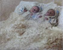 tableau Les jumeaux De Sloovere Georges personnage impressionnisme huile toile 1ère moitié 20e siècle