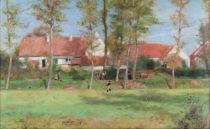 tableau Du soleil d'octobre Halkett François Joseph paysage,scène rurale impressionnisme huile toile 19e siècle