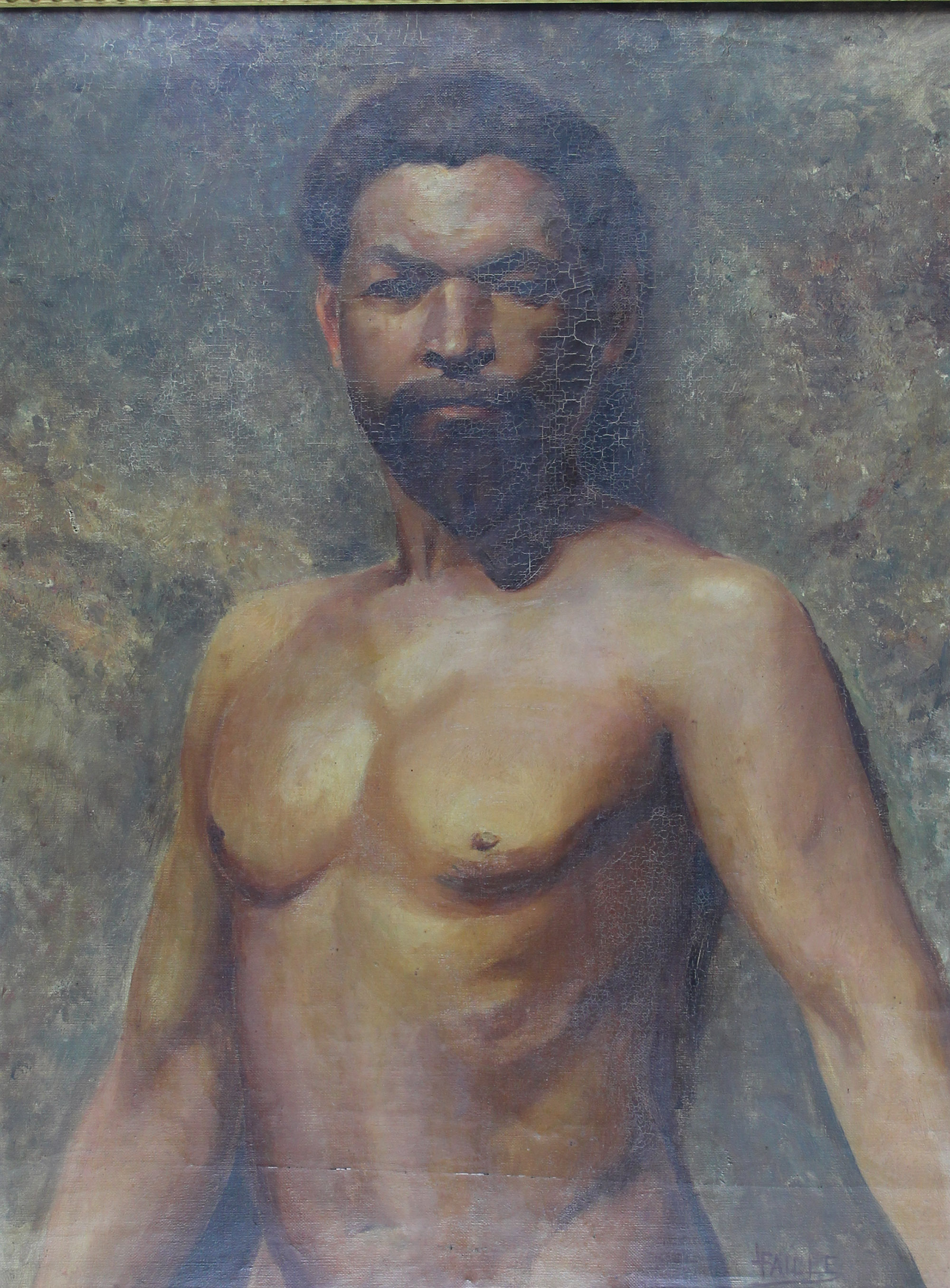 tableau L'homme nu Faille Louis nu,orientaliste,personnage,portrait  huile toile 