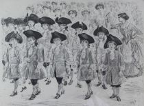 tableau Les enfants et leurs mres Renouard Charles Paul personnage,scne de genre  estampe papier 
