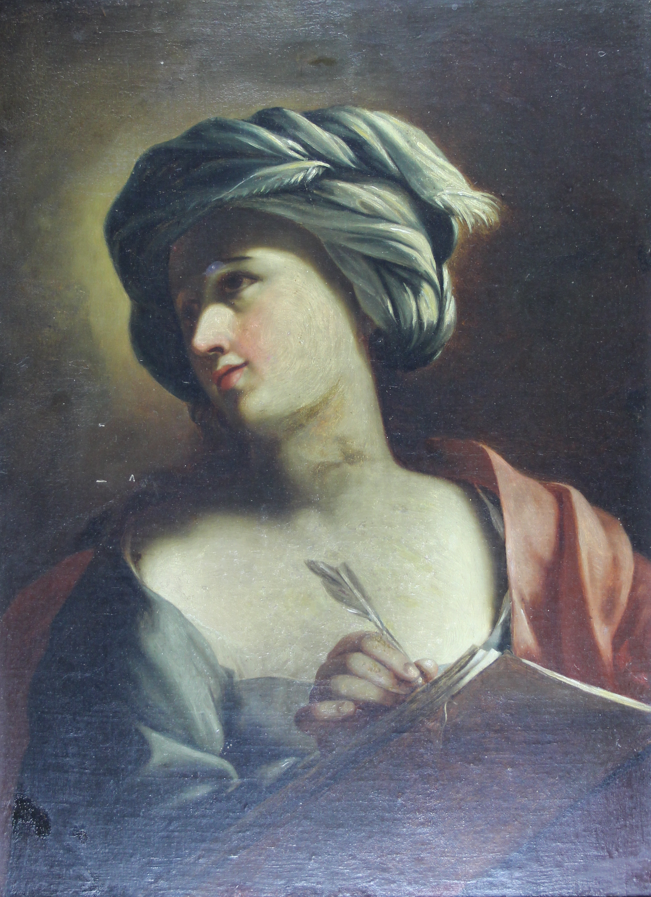 tableau Femme au turban   portrait romantisme huile panneau 19e sicle