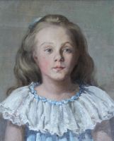 tableau La jeune fille   portrait  huile panneau 1ère moitié 20e siècle