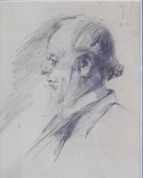 tableau L'homme  la barbichette Mertz Jean-Baptiste portrait  crayon papier 19e sicle