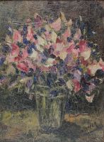 tableau Le Bouquet   fleurs,nature morte  huile toile 1ère moitié 20e siècle