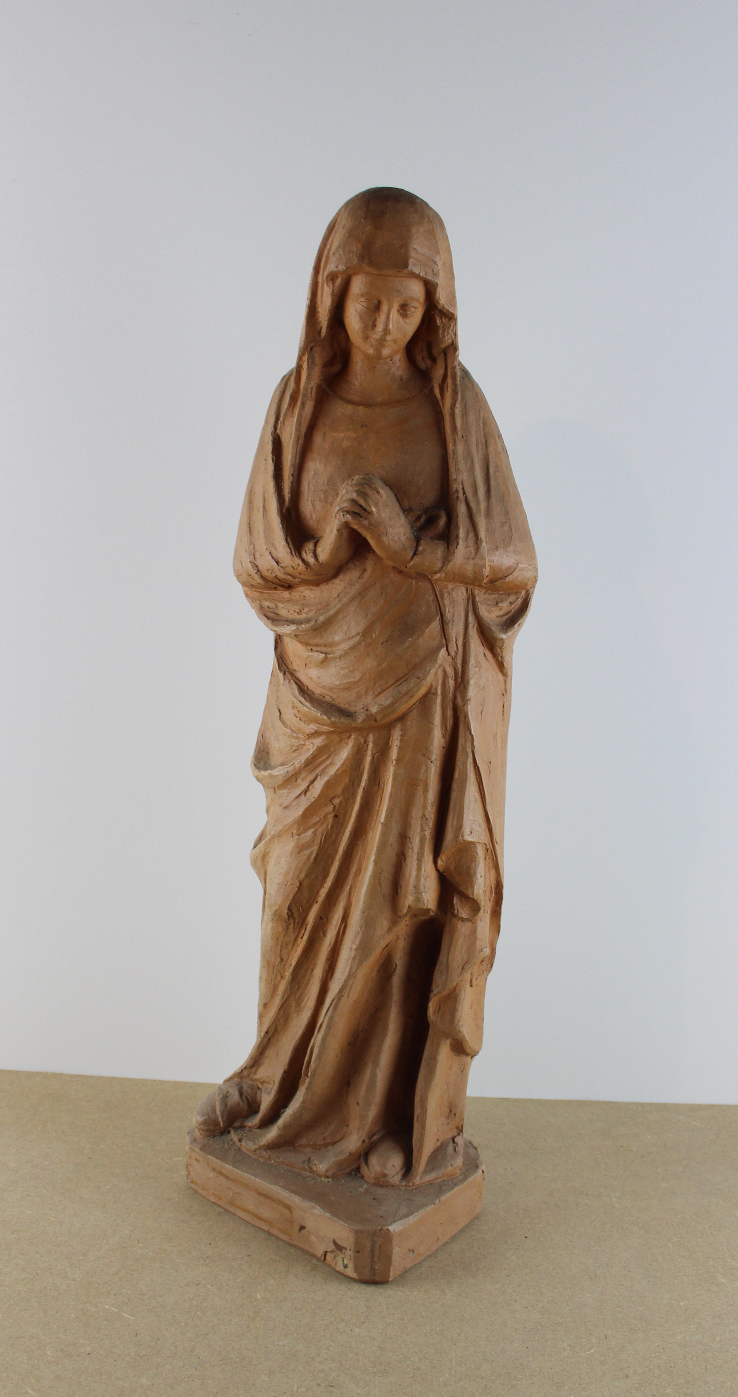 sculpture Marie   religieux,glise  terre cuite  