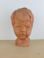 sculpture L'enfant   personnage,portrait  terre cuite  