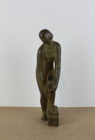 sculpture La toilette  Van Cutsem Louis nu,personnage  bronze  1ère moitié 20e siècle
