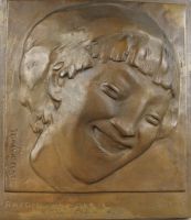 sculpture Rayon de soleil Wouters Rik personnage,portrait  bronze  1ère moitié 20e siècle