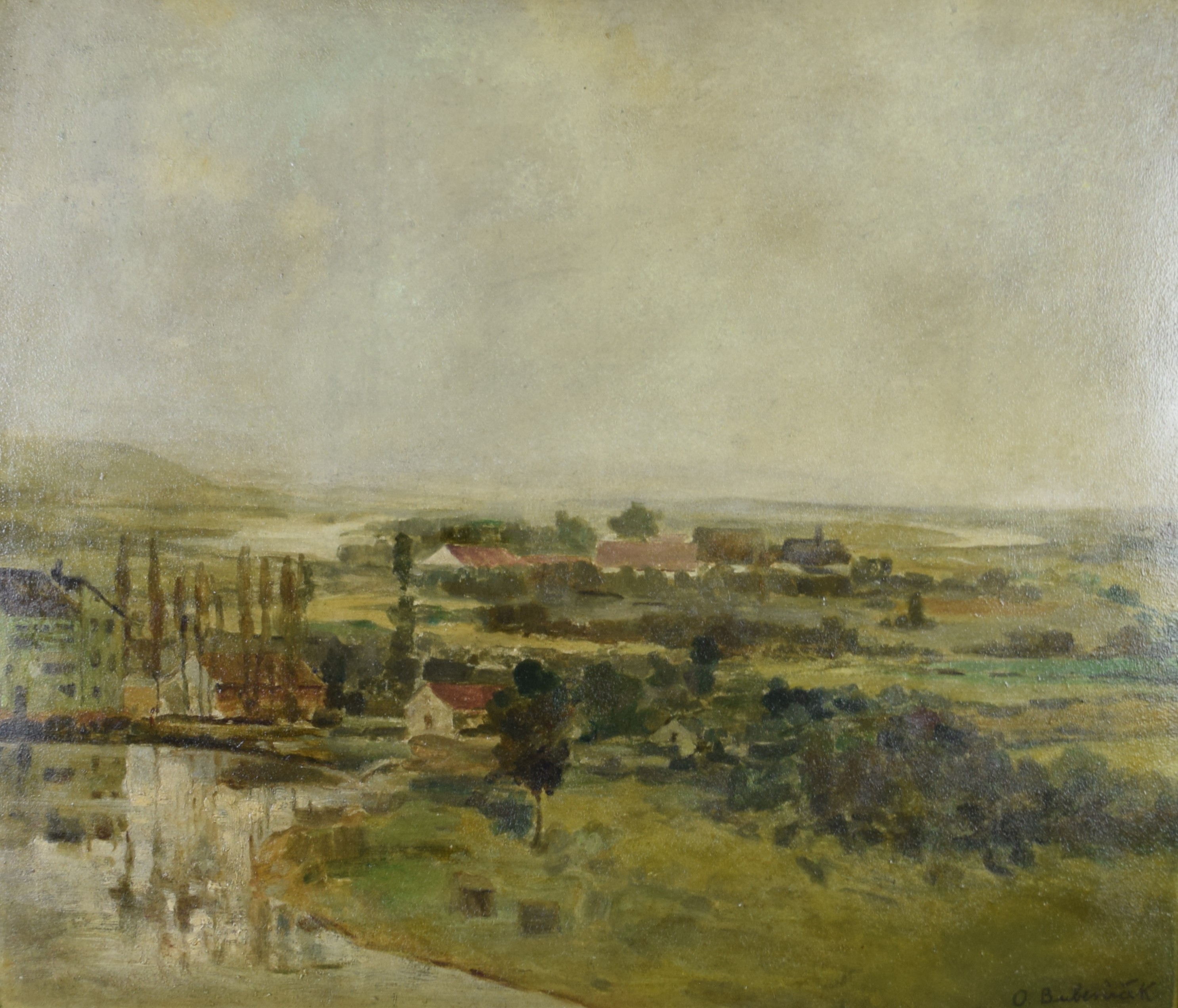 tableau Paysage tchèque  Bubenicek Ota paysage  huile carton 1ère moitié 20e siècle